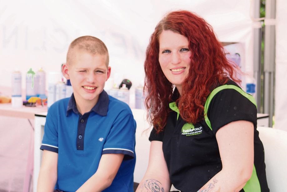 Juan and Juanita Esprey showed their support by pa