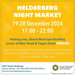 Be part of the exciting Helderberg Night Market, a feast for the senses