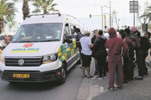 Learner hit by vehicle while darting across busy road