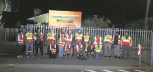 Buurtwag in patrollie-aksie