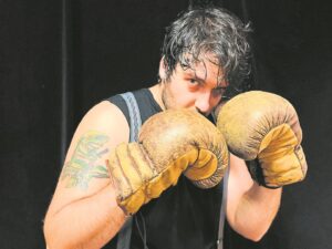 Award-winning performer throws himself at punch-bag with abandon at Drama Factory