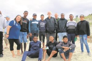 Locals join in the beach clean-up fun