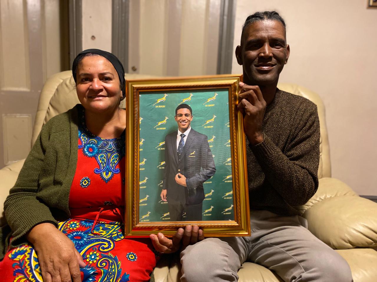 Blitzbok Gino Cupido's proud parents, Zelna and Gordon.