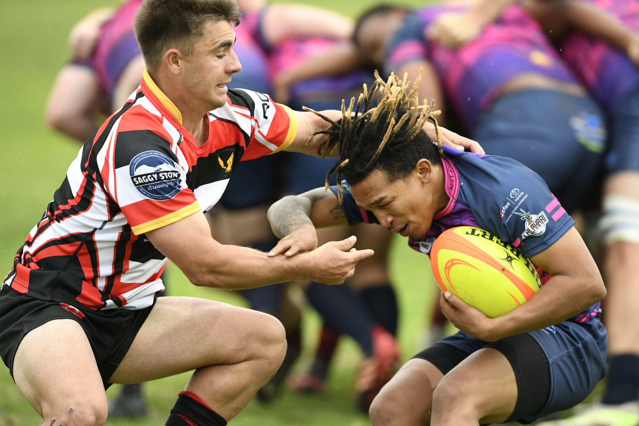 Michael Visser (links) in aksie vir die Helderberg-rugbyklub in 'n vorige wedstryd.