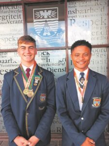 Arende ryg die medaljes in