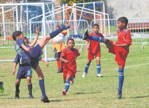Karate on the soccer pitch