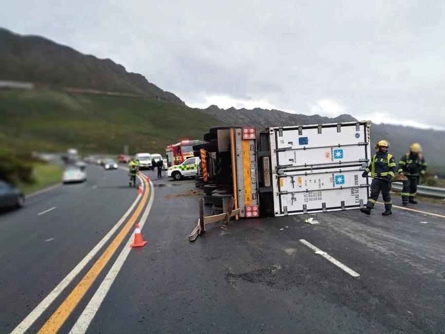 Authorities on-scene after a heavy-duty vehicle tr