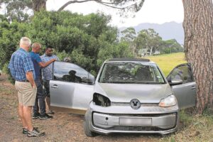 Driver loses control on Old Sir Lowry’s Pass Road