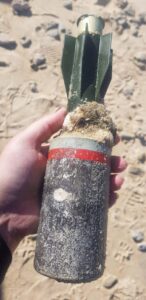 Grenade discovered on local beach causes concern