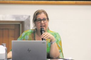 Community engaged in round-table discussions