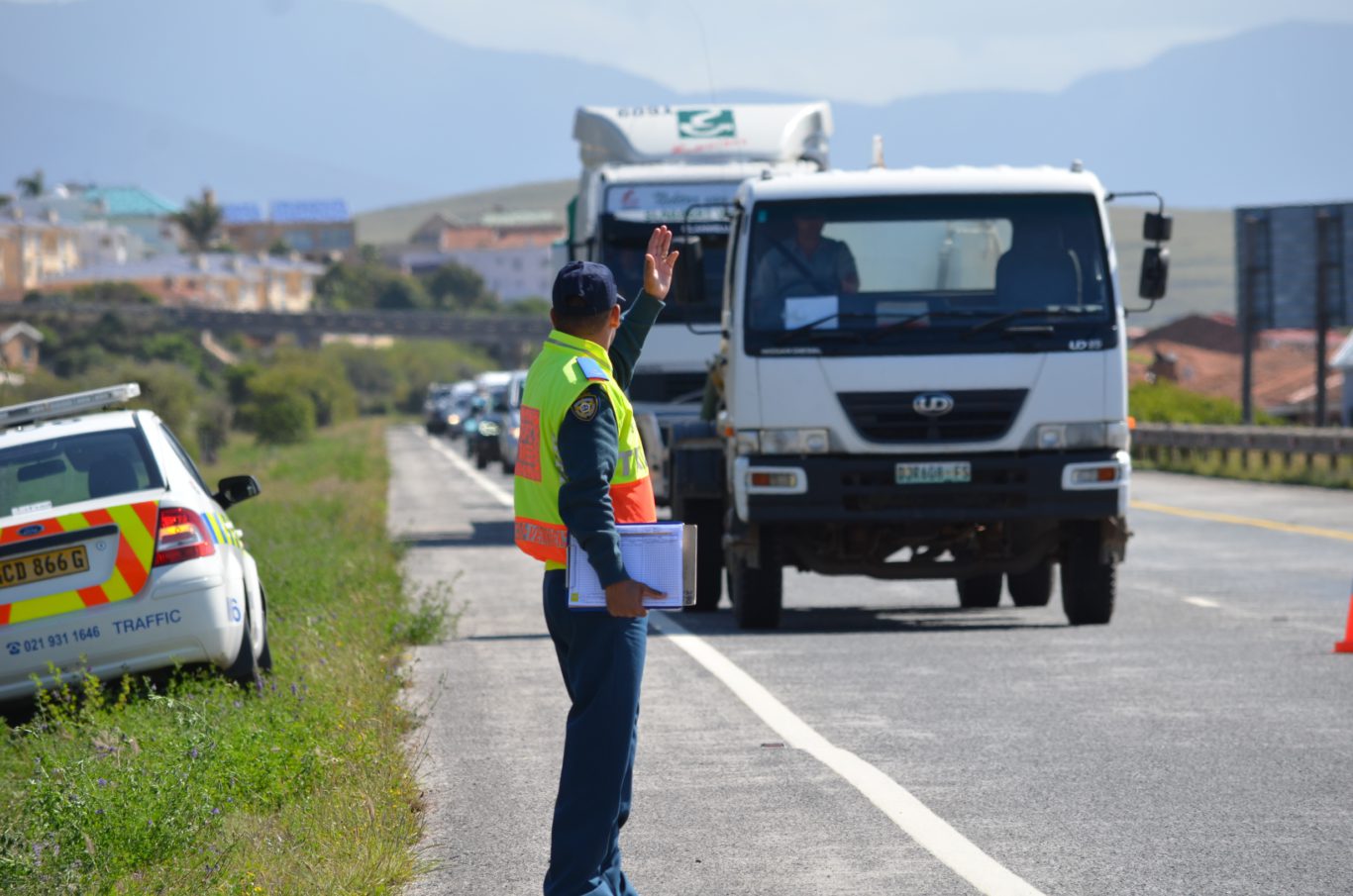 Several trucks make use of the M9 road at Somerset West to avoid the weighbridge, much to the frustration of local motorists.
