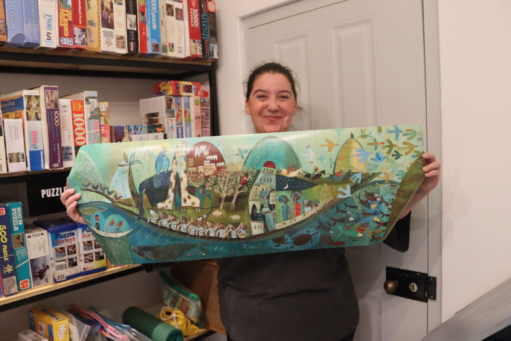 Amanda Lochner with puzzle picture.