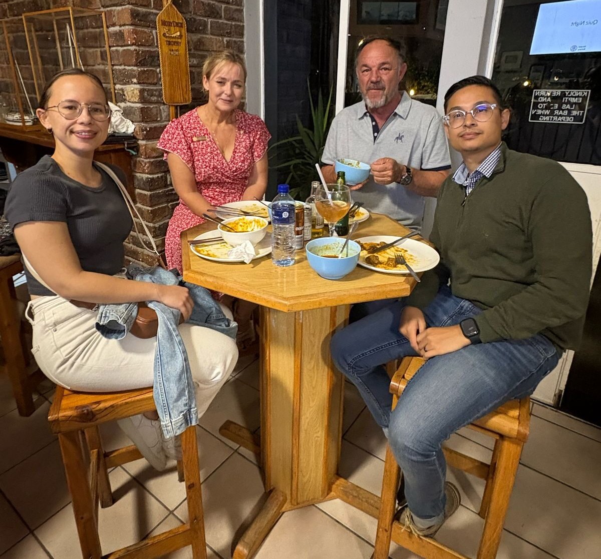 Strand Rotary Club hosted a quiz night for its members at the Gordon's Bay Yacht Club on Wednesday 9 April. The night was filled with laughter and food as those attending put their general knowledge to the test. The winners of the quiz walked away with a bottle of wine and there was also a lucky draw, which saw the ticket-holder win a special prize. The club used the quiz night as an opportunity to invite those interested in joining to glean first-hand experience of Strand Rotary. The Rotary is a social club that was founded in the USA in 1903, with the main aim being to foster fellowship and business opportunity. Today Rotary has over 220 clubs across the world that focus on philanthropic and environmental causes within its communities. Enjoying the quiz (from left) are Strand Rotary club members Chant Fairbairn, Deidré Peterson, Brian Peterson and Nicholas Fairbairn.