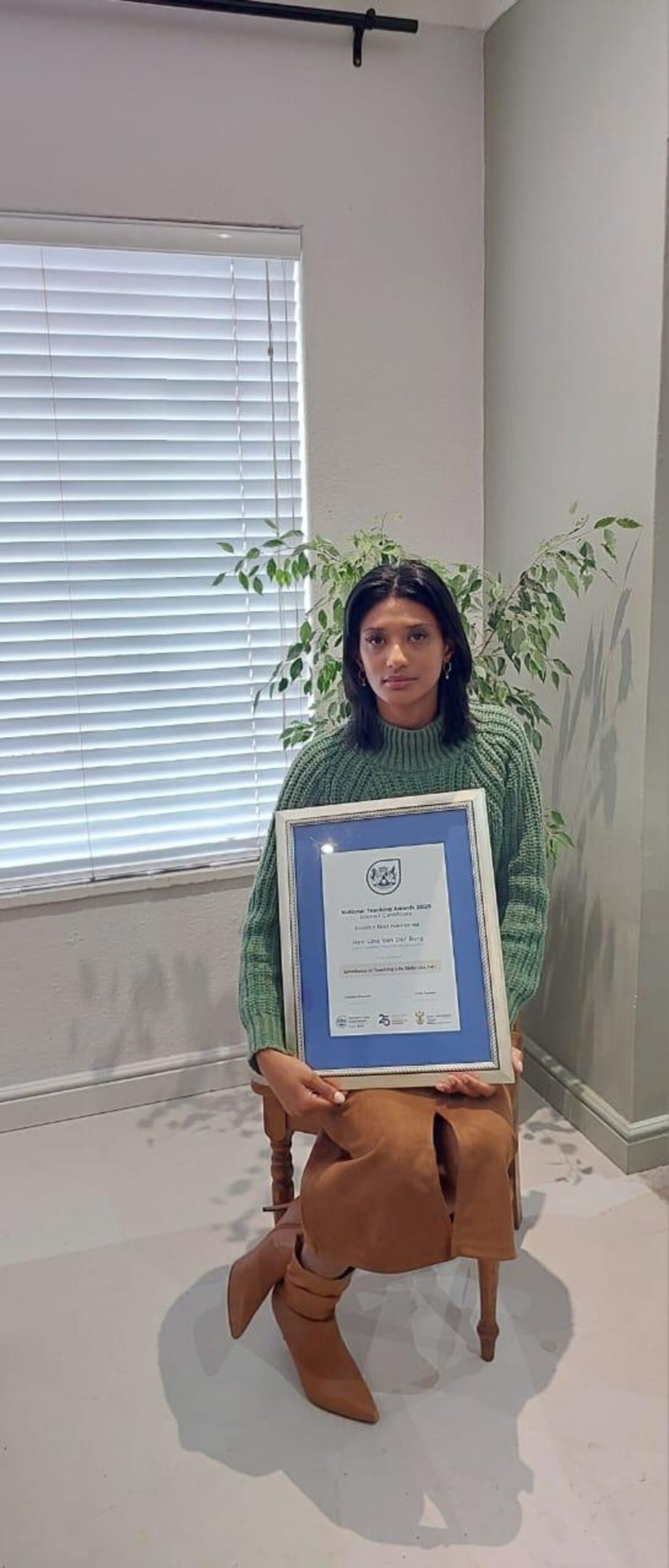 Hen-line van der Burg, Rusthof Primary, runner-up for Life Science Teaching Excellence award.