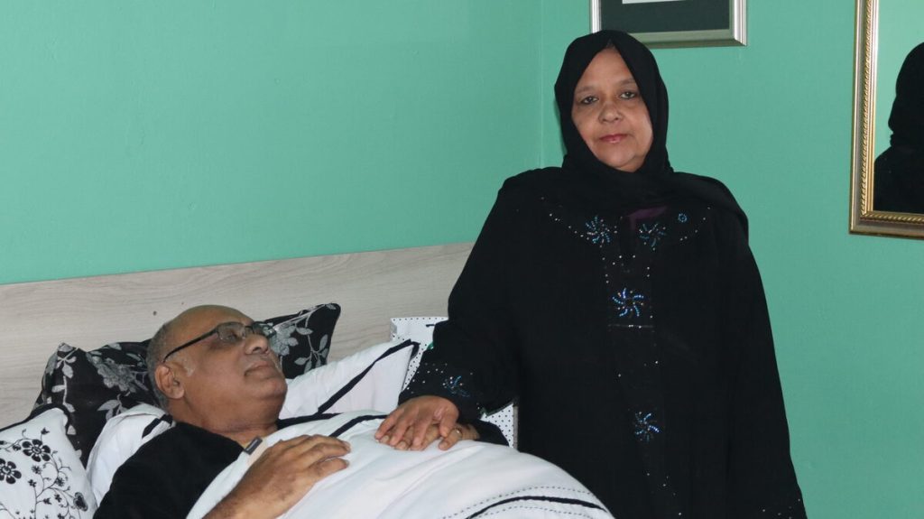Mogamat Salie Gasnodien recovering at home with wife Bashma after Friday collision on Faure Marine Drive.