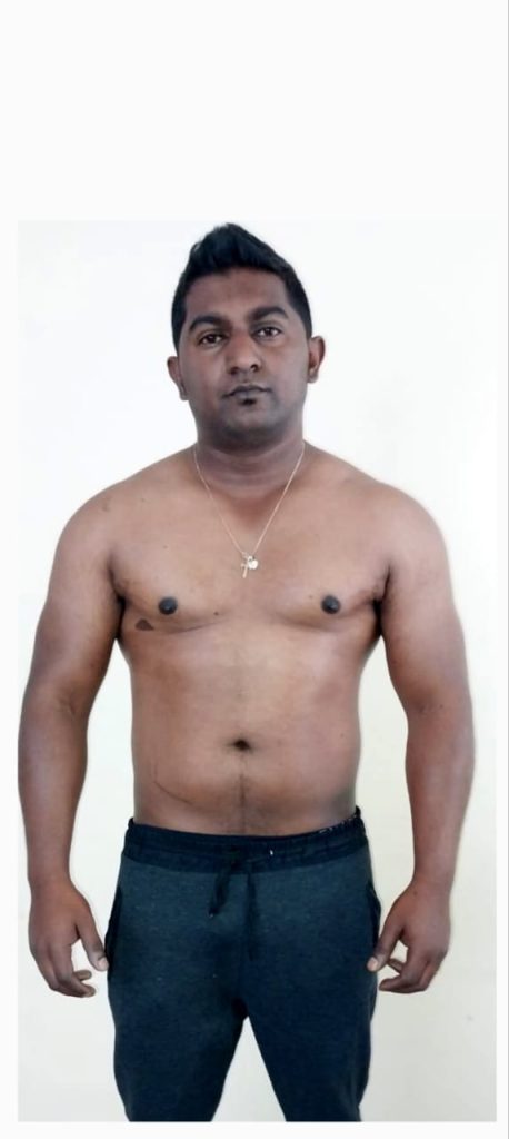 Gordon's Bay police sergeant Jeremiah Naidoo before his bodybuilding transformation and competition success.