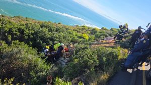 Woman rescued as car plunges off scenic R44 near Gordon’s Bay