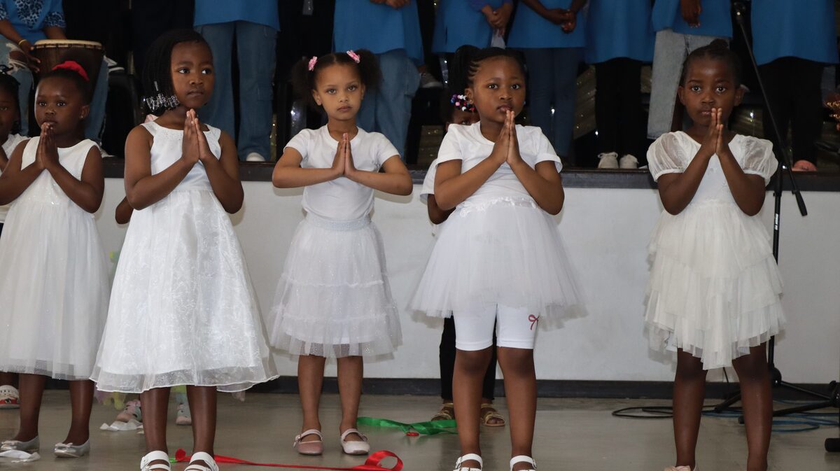 Hope and Light ECD learners performing spiritual dance at anniversary service