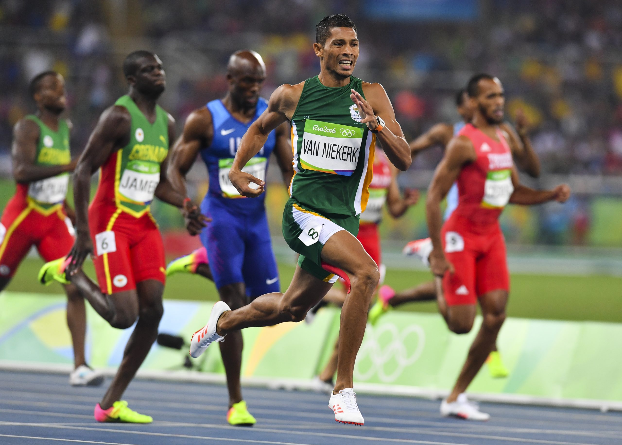 Sprinting sensation Wayde van Niekerk powers his way to Olympic gold at the Rio de Janeiro Olympic Games in 2016. Photo: Roger Sedres/Gallo Images