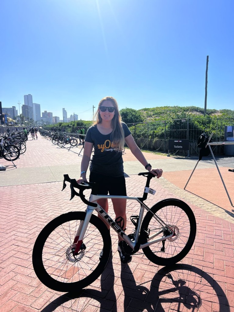 Carla at the Durban Ironman 70.3 race.