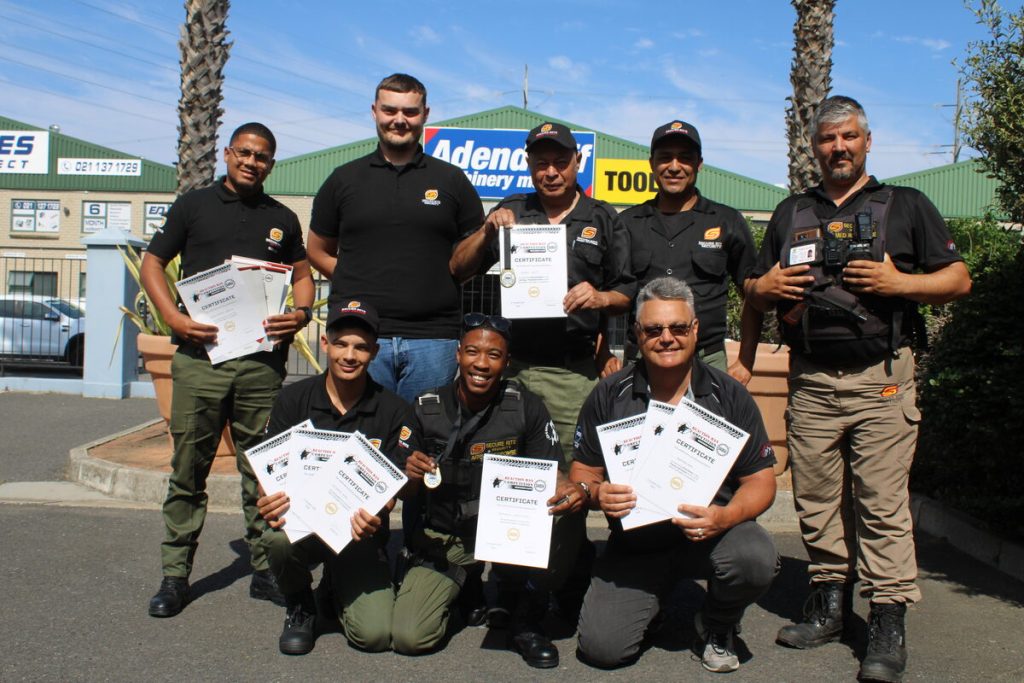 The Secure Rite Security team that was part of the Reaction Man Competition (behind, from left) are Ghairudeen Gabier, Benjamin Roberts, Frans Levitt, Freddie Carelse and Rohann Nolte. Front: Elzane May, Renaldo Christians and Herman Ras.

