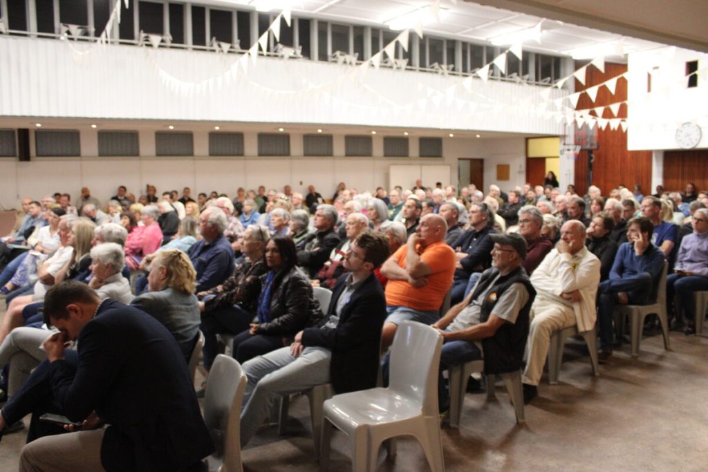 Well over 100 people were in attendance.