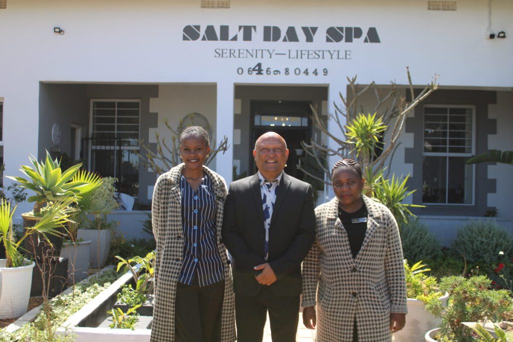 The team at Salt Day Spa (from left) Trish Moyo,  Kumar Samarawickrama (owner) and Kelly Mukuwapasi.