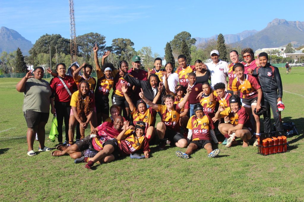 The St George's women's rugby team celebrating a debut season to remember. Photo: Nelia Schwim-Cornelius