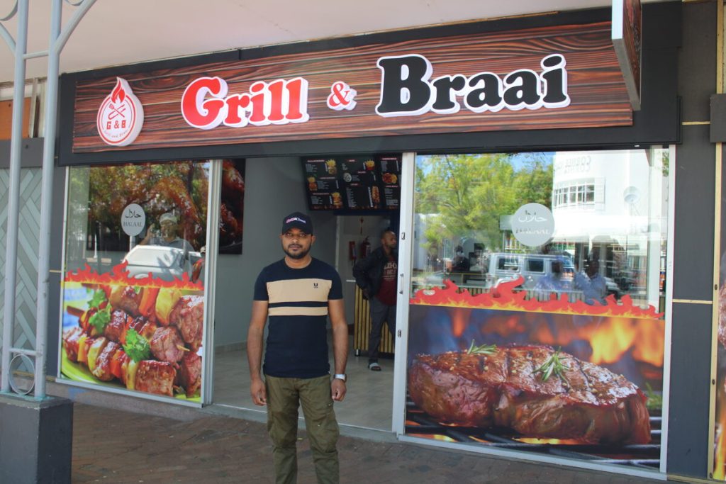 Manager of Grill & Braai Shahidul Islam welcomes all to the new branch in Somerset West.