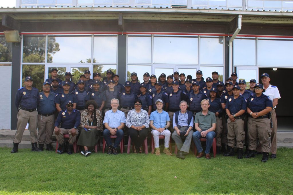 Ward councillors of Subcouncil 8 (seated in front) with the group of Neighbourhood Safety Officers who have been deployed around the Helderberg. Photo: Yaseen Gaffar