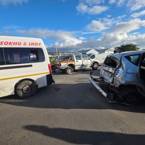 Taxi hits two vehicles while transporting crèche children in Strand