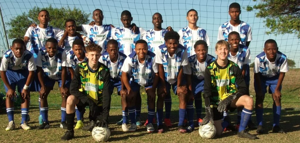 The U18 premier team at De Beers AFC Football Club.
