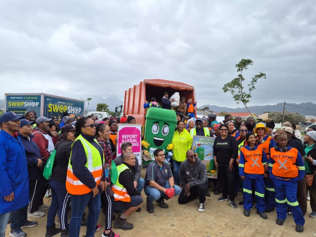 Volunteers at Soet River clean-up operation in Strand that removed 15 tons of waste