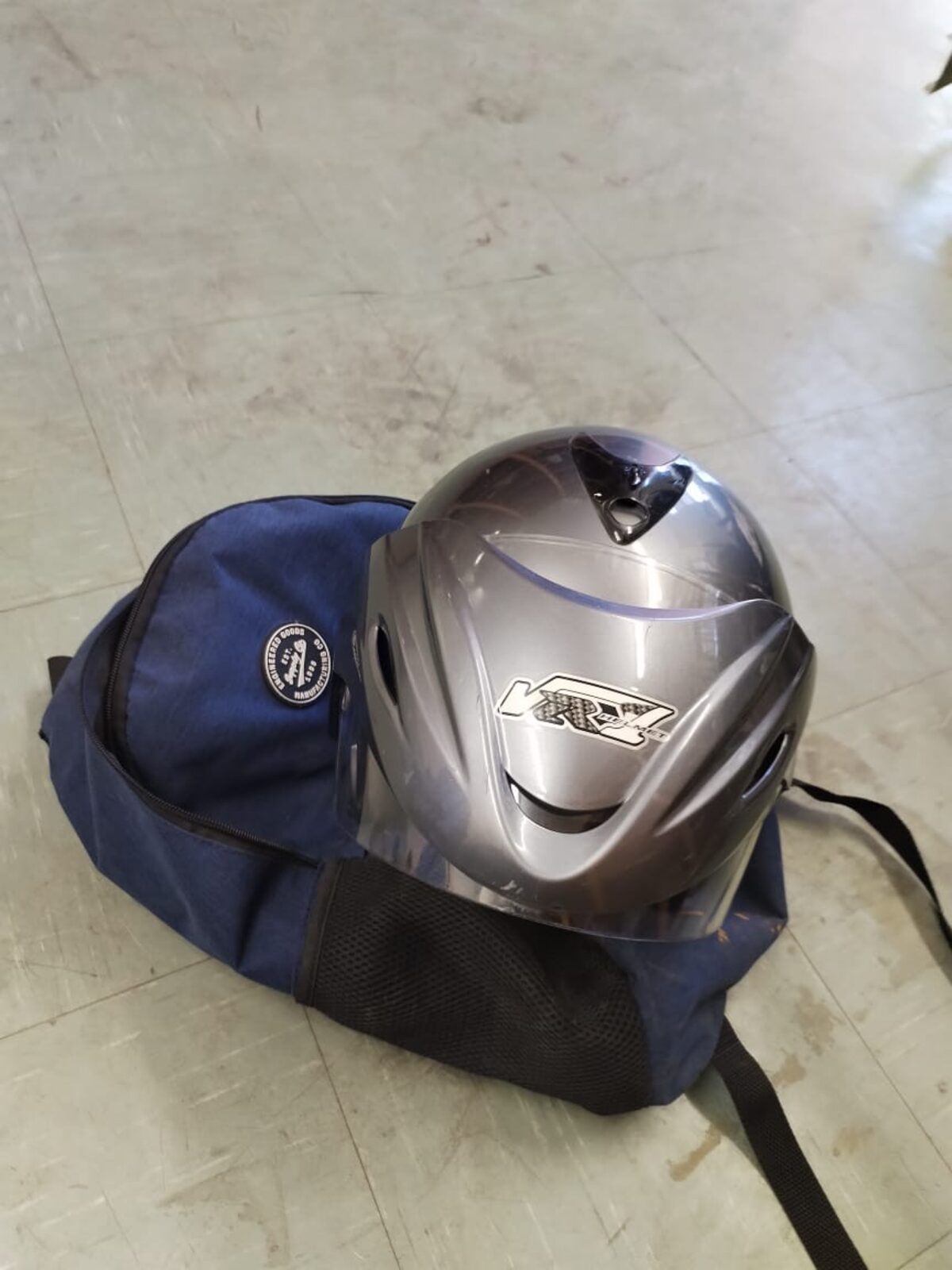 Silver VR helmet found abandoned on 20 August in St George Street, Somerset West.