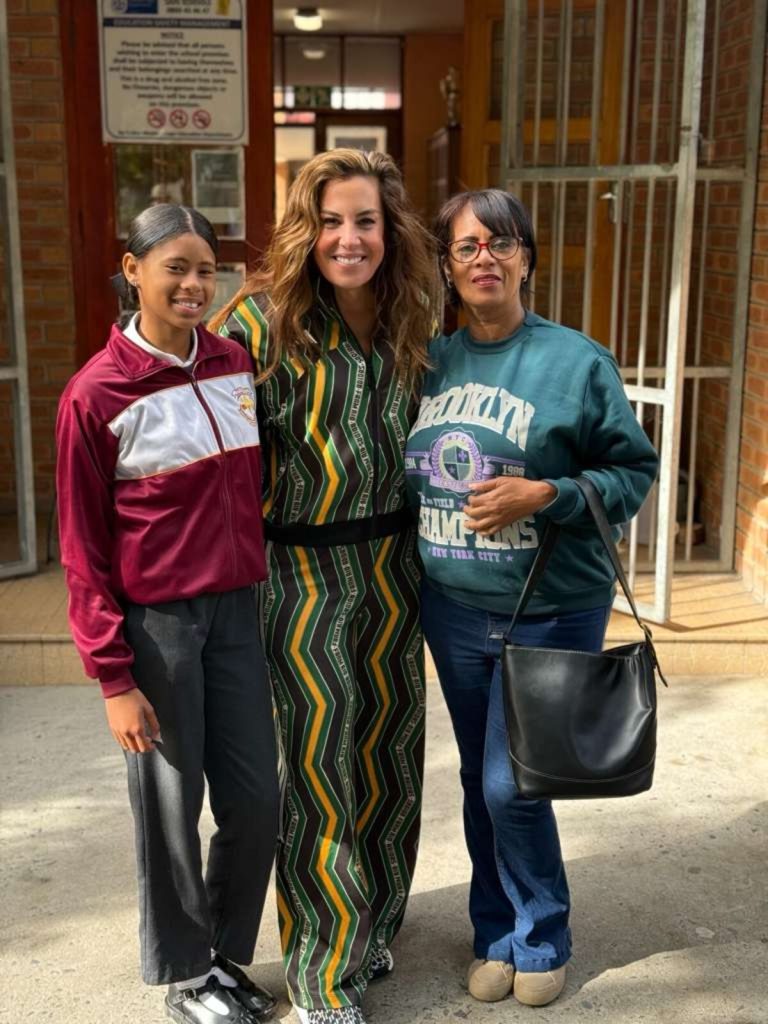 Leonique Olly and her mum Nellerine with Rhonda Vetere.