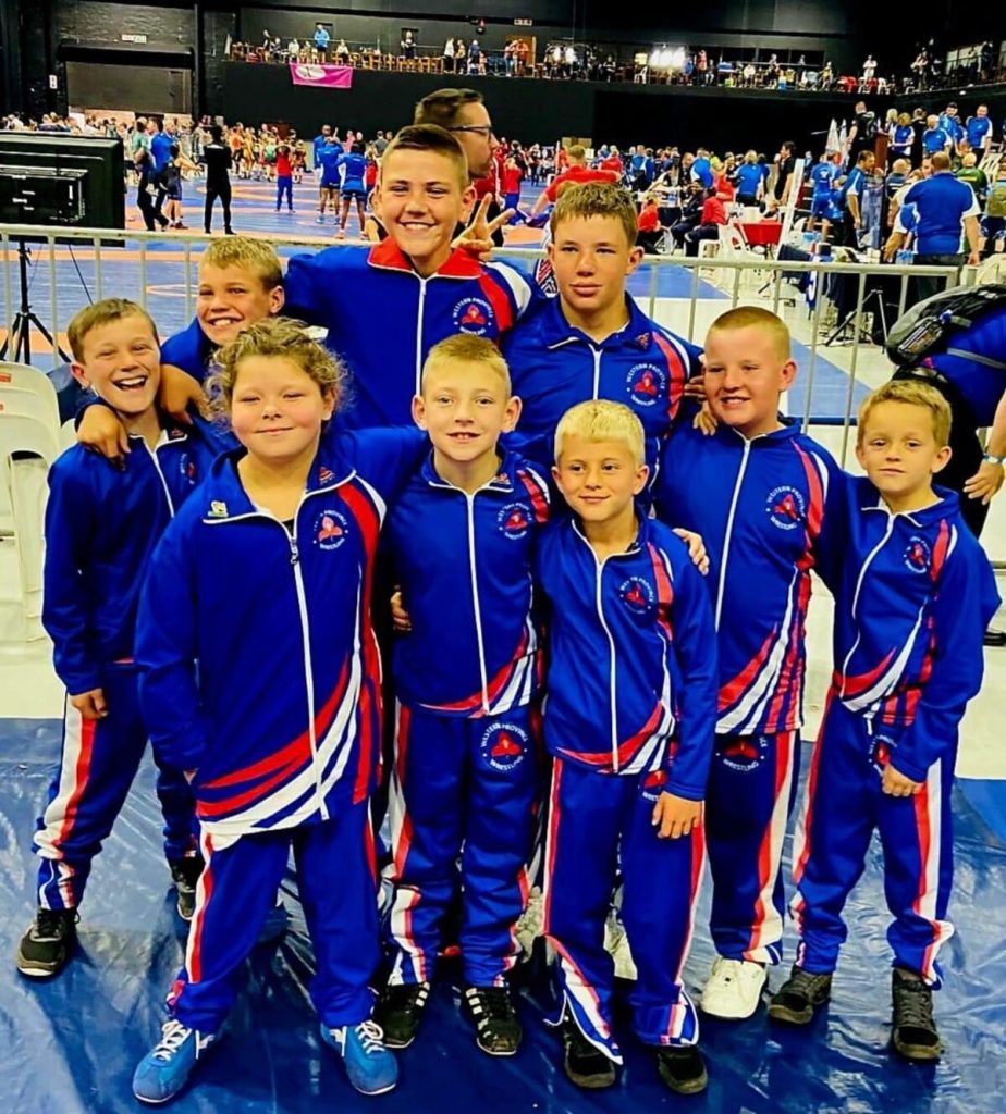 The members of Helderberg Wrestling Club in their Western Province gear at the nationals in Pretoria.