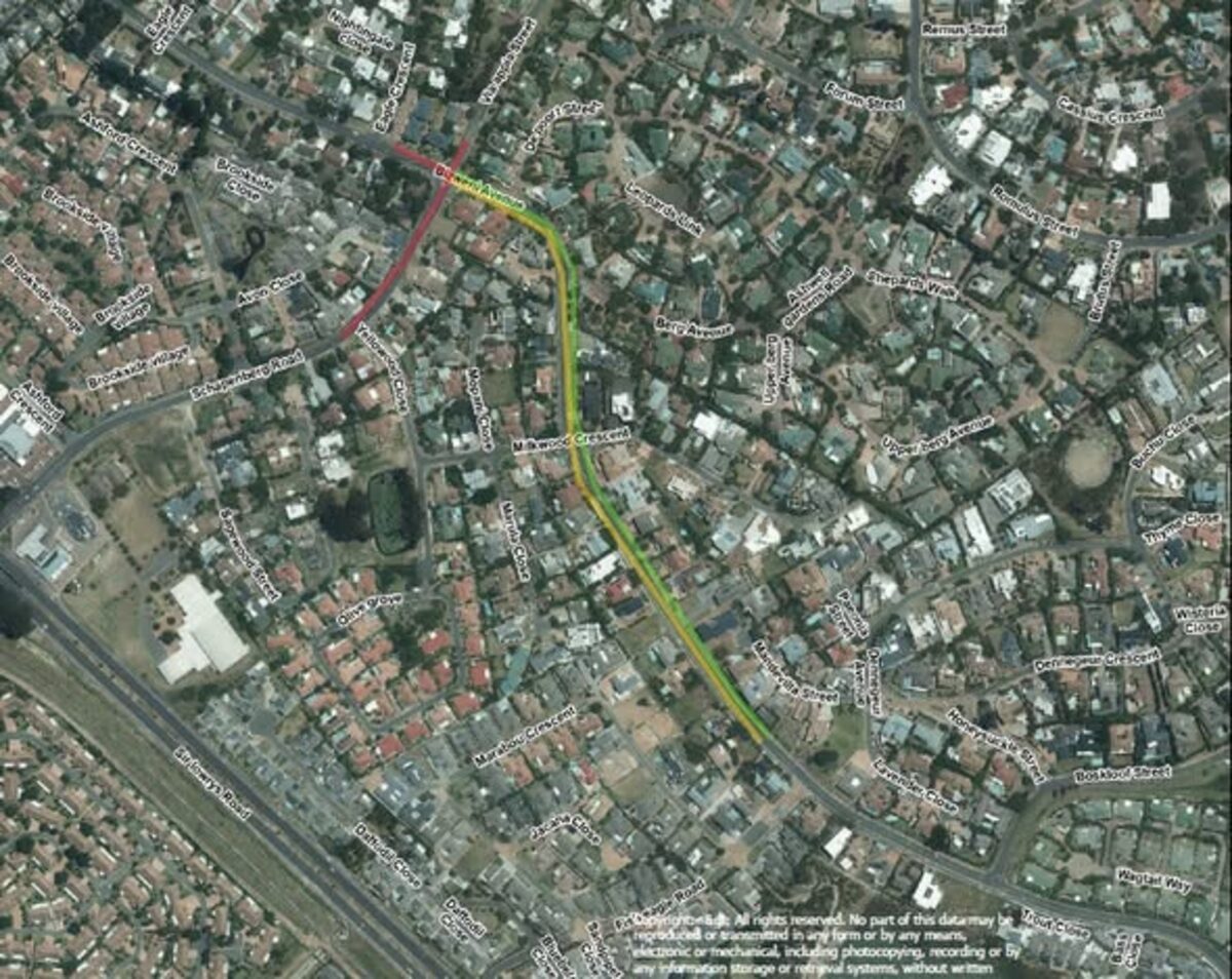 The section of Bizweni Avenue that will be resurfaced as part of the project.