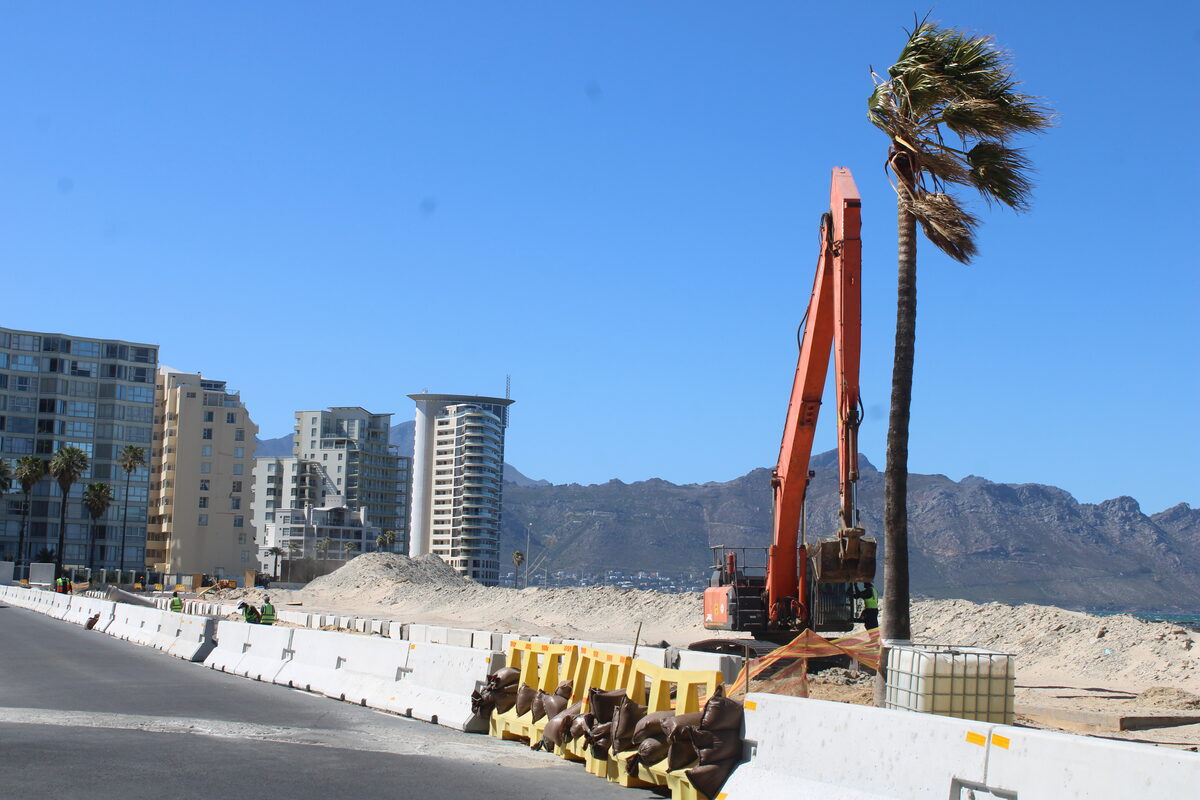 Work on the seawall in Beach Road, Strand, is on schedule for completion before the 2026 festive season.