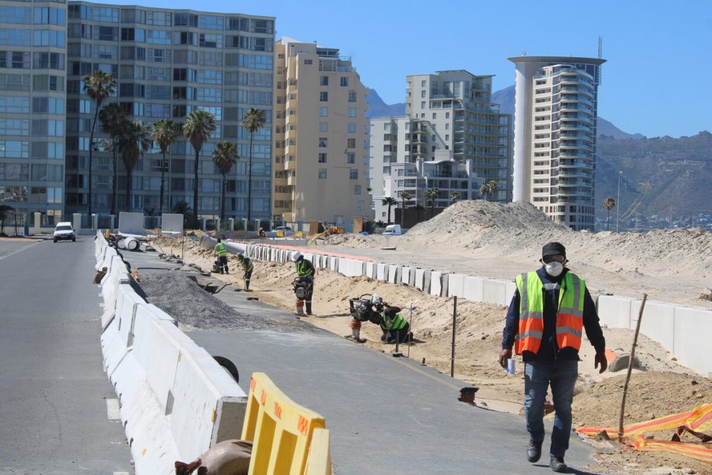 Work on the seawall project will halt around Saturday 13 December and will resume around Monday 12 January, but limited site activity will continue until Friday 19 December. Photos: Yaseen Gaffar