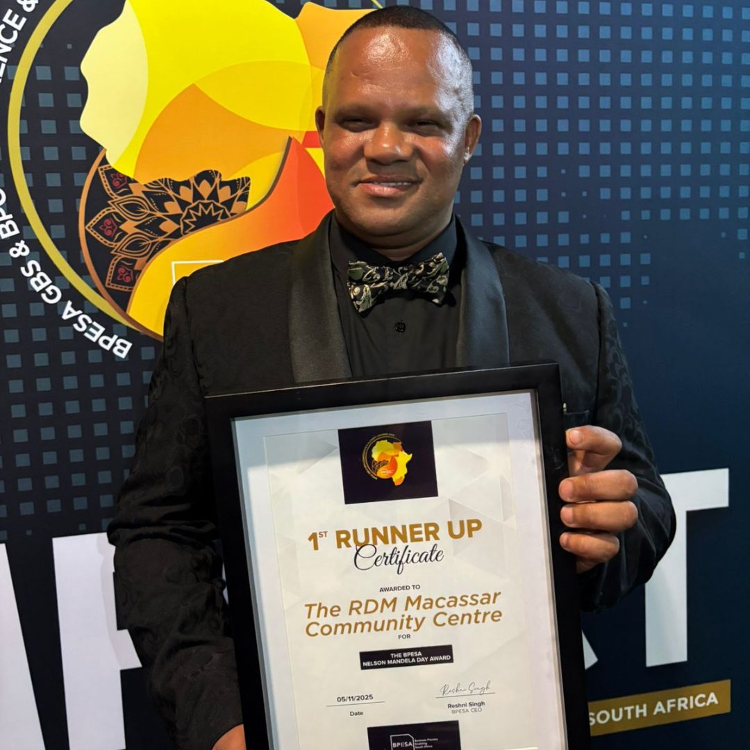 RDM-gemeenskapsentrum kry hoë eer met tweede plek by Mandela-toekenning