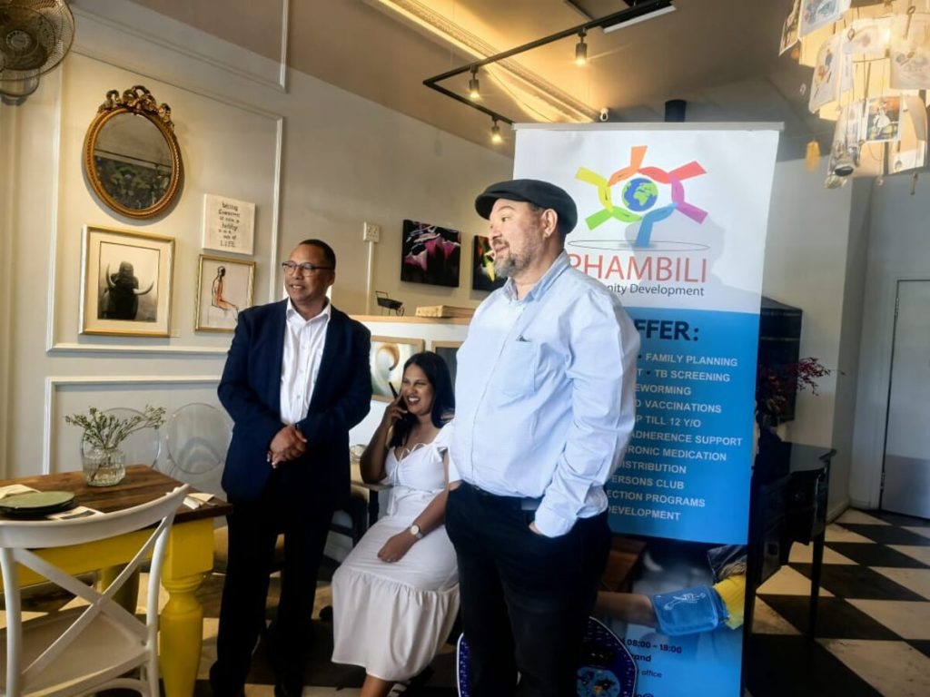 Business leaders at Phambili donor breakfast, Café 1865 Somerset West, after international funding ended.