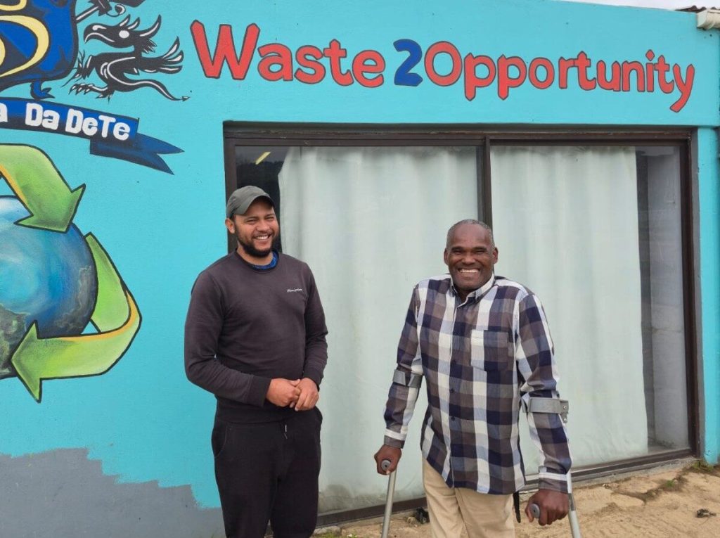 Danzel McDonald and Lionel Botha, founders of Waste2Opportunity in Sir Lowry's Pass Village.