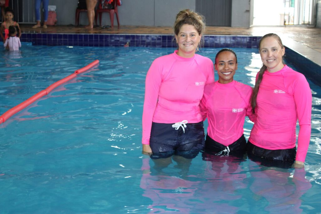 NSRI swimming instructors (fromm left) Mieke Herbst, Catherine-Rose Minnaar and Liezel van der Merwe. 
