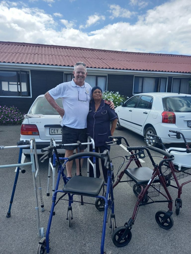 Sencit Resthaven Home for the Aged in Strand, under the banner "Older Lives Matter," received a generous donation of much-needed mobility aids at the end of February, reinforcing the community's commitment to caring for its elderly residents. The donation was made by Leslie Lane from Omkhulu Office Solutions, also a member of the Gordon's Bay Business Association (GBBA) who handed over essential equipment to support residents' daily mobility and comfort. The items donated include three walkers, an aluminium wheeled walker, aluminium stand, a raised toilet seat, crutches and walking sticks. These practical items will greatly assist residents who require additional support with movement and independence. Sencit Resthaven provides care and services to some of the most vulnerable members of society – the frail, aged, physically disabled and destitute individuals over the age of 60. The organisation continues to rely on community partnerships and donations. At the handover (from left) are Leslie Lane with Sister Suraya Gafieldien.