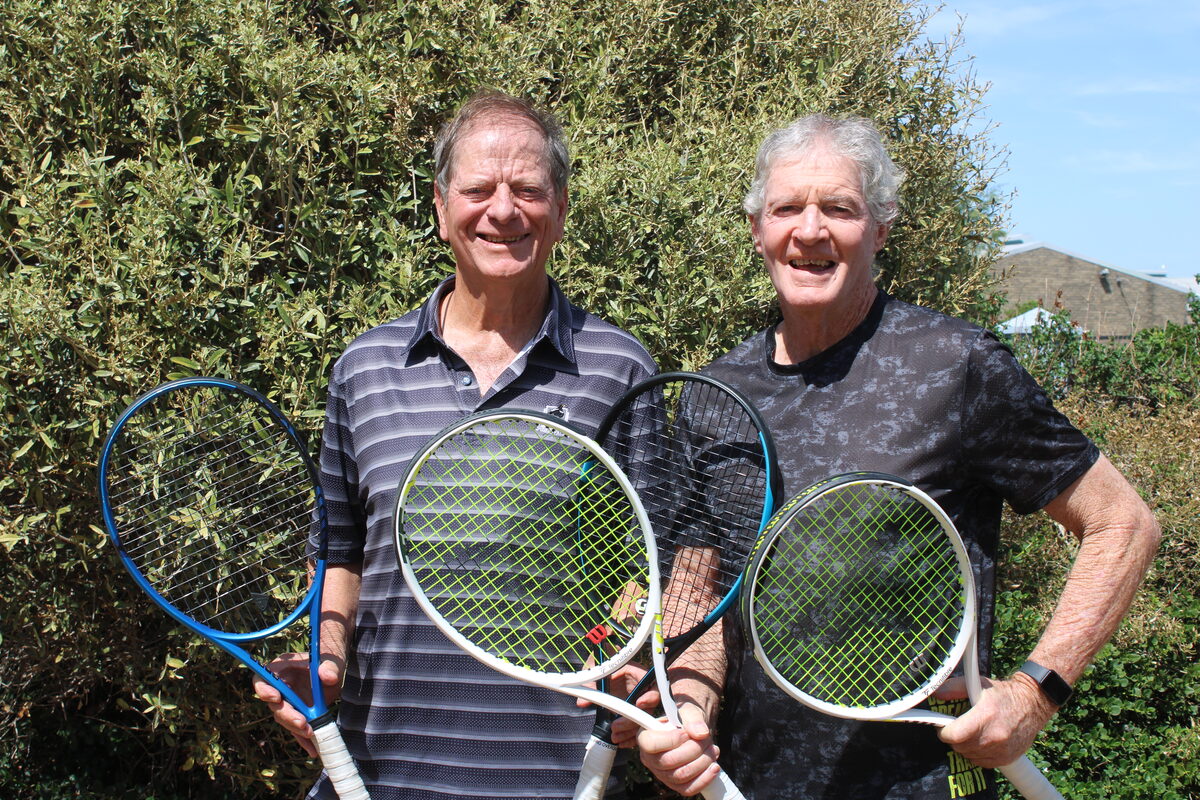 Tennis legends Archie Rudman and Denley Richards – both South African champions in their respective age groups. Photo: Yaseen Gaffar