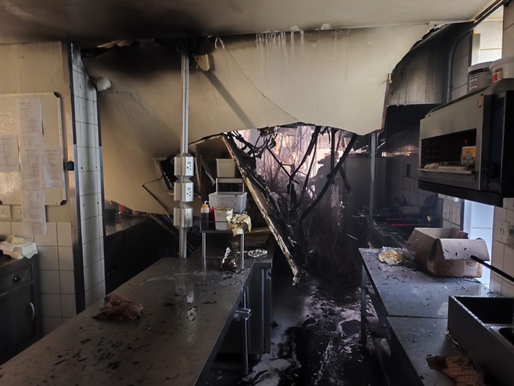 While the restaurant kitchen was gutted in the blaze, the full extent of the damage is yet to be assessed.