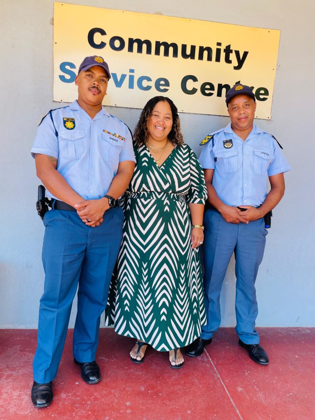 Photo of three police officers: Sgt Trevor Felix, Sgt Craven Baba and Detective Sgt Willenecia Spogter