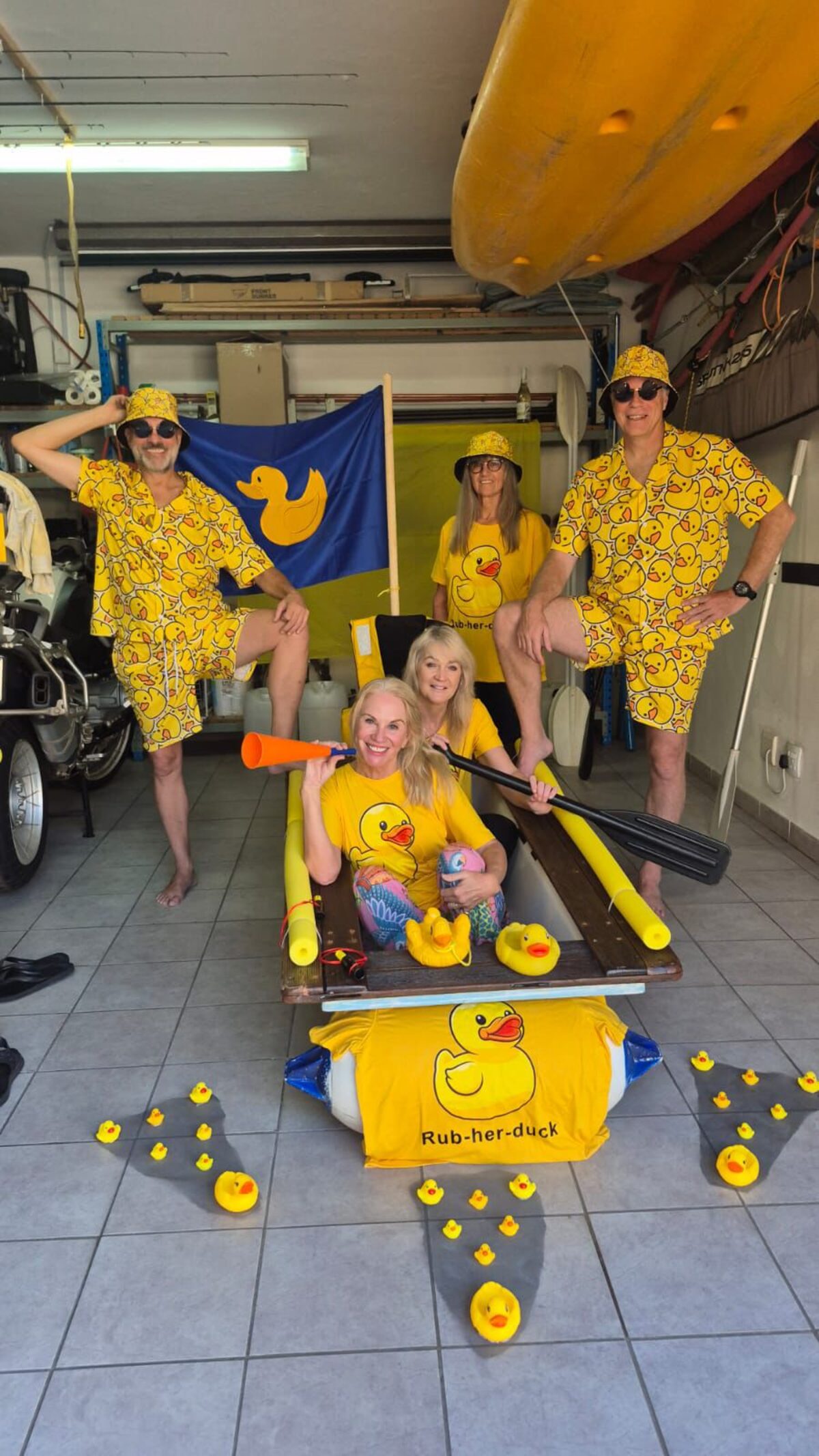 Alex van der Horst. Belinda Reed. Rob Inglis. Jacquie Kruge and Phoebe van Reenen with their creation.