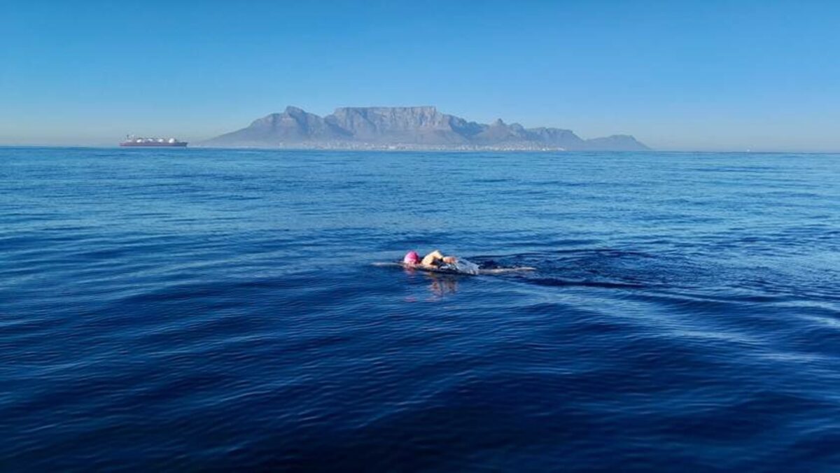 Record-breaking swim for Karen Kennedy.