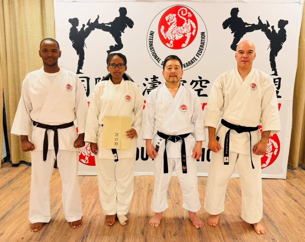 Pictured (from left) are Nahshon Swart, Tamia Essau, Shihan Hiroyoshi Okazaki and Vincent Engel.